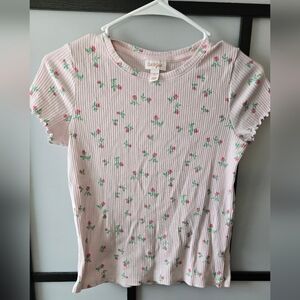 Floral Ribbed Top